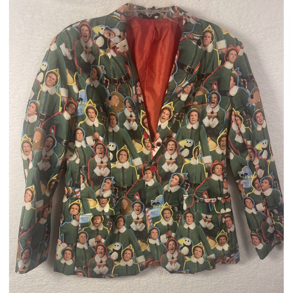 ELF Size Large Suitmeister Christmas Blazer Will Farrell (Buddy) Sportscoat